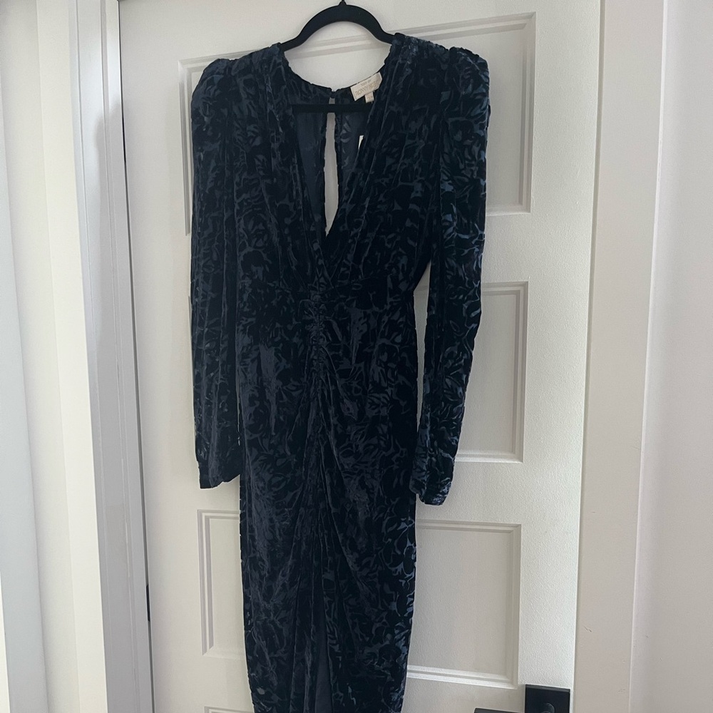 Ronny Kobo Astrid velvet dress - Navy Blue S NWT